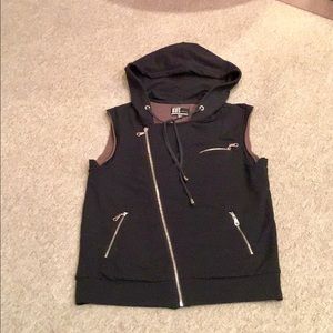 Kut from Cloth Charcoal Grey Hooded Vest-Sz Small